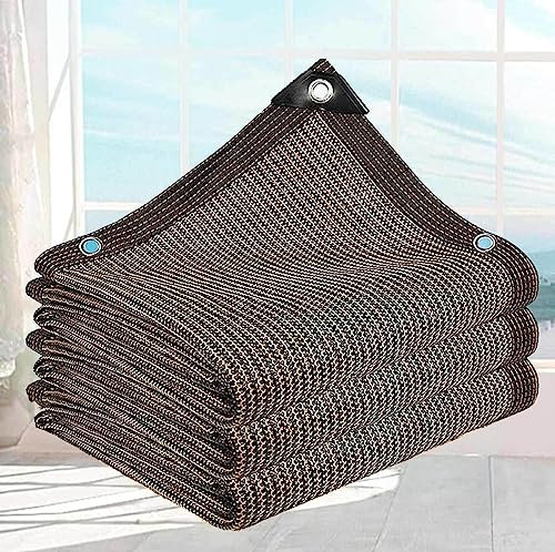 Telo Ombreggiante Occhiellato 4x5 5x10 Traspirante Vela Ombreggiante Rettangolare Tessuto 90% Protezione Solare Tessuto Ombreggiante Traforato per Balconi Terrazza Tetti Giardino,brown-2x5m