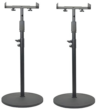 BTZHY Lautsprecherständer,Heavy Duty Base aus Metall, ausziehbares Rohr, Studiomonitor für Aufnahmestudio, Heimlautsprecher, einfache Montage