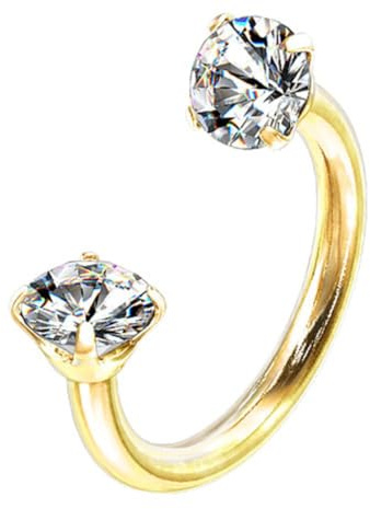 Taffstyle Lippen Ohr Nasen Piercing Hufeisen Kristall Kugeln Horseshoe Innengewinde