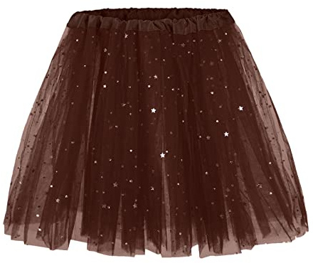 Lightning Deals of Today Tüllrock Damen Theaterschminke Glitzer Rock Gold Feen Kopfbedeckungen Kostüm Mit Tüllrock Damen Rock Damen Fasching Tüllrock Clown Rock Damen Knielang