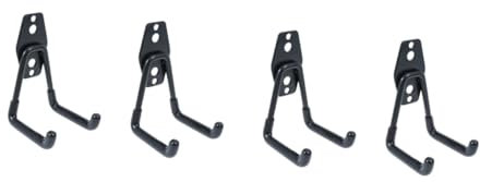 Veemoon Schwarze Metall Wandhaken 4 Stück aus Eisen und Pvc für Garage