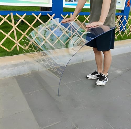 Plaque Polycarbonate, Plexiglas Transparent, PVC Plastique pour Serre Jardin, Acrylique Transparente pour Marquise de Porte Exterieur Pergola Jardin Patio (Size : 0.6x2m)