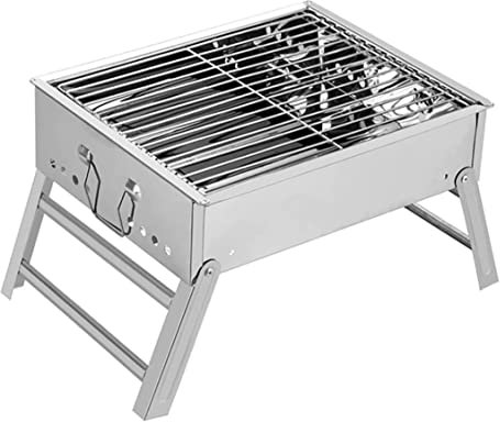 Picknickgrill Grill Campinggrill Barbecue Grill Holzkohlegrill Tragbarer Klappbarer BBQ-Grill Tischgrill Tischplatte Outdoor Edelstahl BBQ Grills