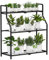 Bamworld Étagère Plantes en Métal – Support Plantes Intérieur et Extérieur, Porte Plante à 3 Niveaux, Étagère Plante Robuste pour Balcon, Jardin et Salon
