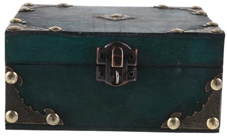 Alipis Holz Schatzkiste Mit Deckel Für Schmuck Und Dokumente Retro Aufbewahrungsbox Als Organizer Für Kleine Gegenstände Vintage Schmuckkästchen Aus Holz Für Wohndekoration