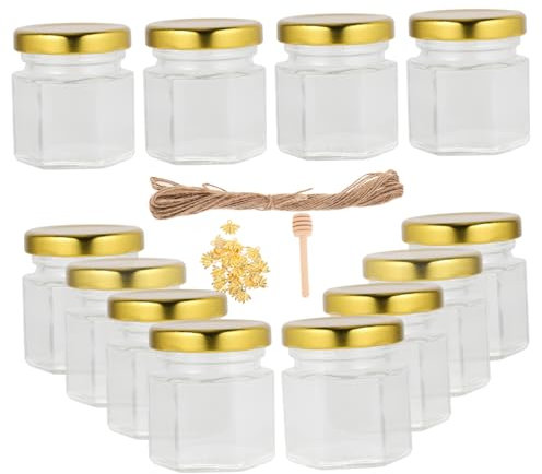 MUZIT Gläser, 20 Stück, Glas, durchsichtige Einmachgläser, kleine Gewürzgläser, Leere Honiggläser, Vorratsgläser for Lebensmittel, Sirup-Honigglas