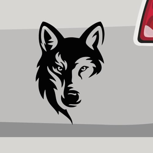 Stickerfreaks Aufkleber - Fenrir Wolf Odin Walhalla Tier - Sticker, Folienaukleber für Auto, Motorrad, Fahrrad, Laptop, LKW (9x6cm | Schwarz)