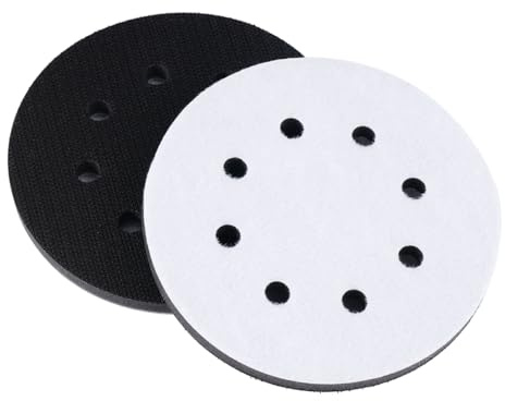 2 Pezzi 125 mm Platorello per Levigatrice,Tampone Di Interfaccia In Spugna, Spugna Di Lucidatura Da 125 Mm, Tamponi Di Interfaccia In Morbida A 8 Fori Da 5 Pollici