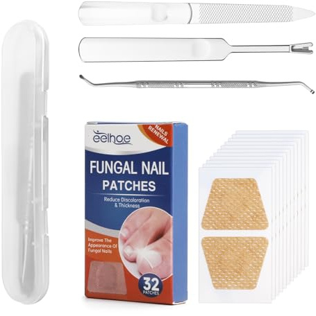 32 piezas tratamiento de uñas de los pies, tratamiento de hongos en las uñas rápida y eficaz reparación de uñas, parche de reparación para uñas dañadas y la apariencia de uñas decoloradas