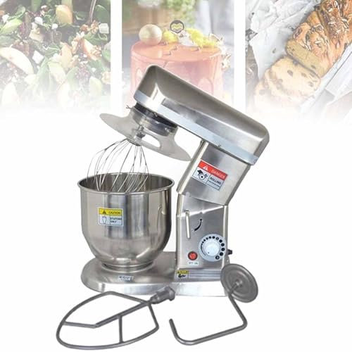 ZenSeFarin Mélangeur électrique sur Socle Cuisine,Mélangeur à Gâteau Multifonction à 3 Vitesses,Mélangeur Alimentaire 5L/7L/10L pour Cuisson avec Bol,Batteur,Crochet Pétrisseur,Silver-7L