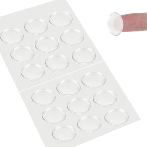 Lot de 18 patins antidérapants pour dessus de table en verre transparent - 30 mm x 2 mm