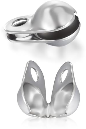 Mabor 100 Stück Edelstahl Quetschperlen Verschluss, Silber Quetsch Perlen | Perlenkappen Ketten Verschlüsse Perlenspitzen Knotenabdeckungen für Knoten Crimpzubehör DIY, 0.6x0.4cm