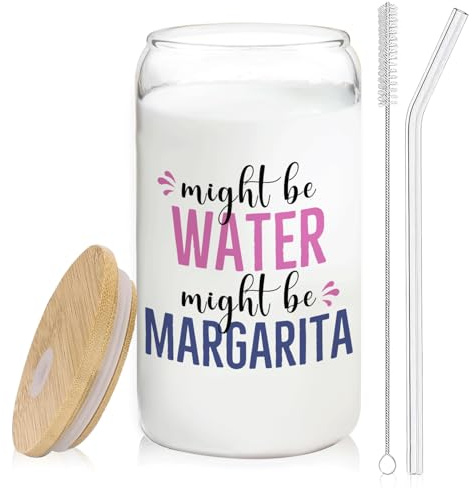 BEHIFL margarita glasses cup Gifts for Cocktail Lovers, Funny Might Be Margarita Tumbler Gifts For Women 14oz,Tequila Lime drinking jar for Cocktail Lovers
