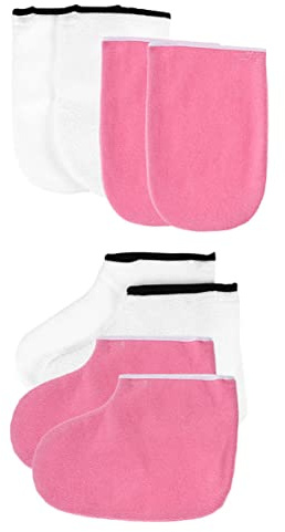 TOPPERFUN 2sets Cover Per Terapia Con Cera Mani e Piedi Guanti e Calzini Resistenti Per Conservazione Calore Adatti Tutte Le Facili Da Pulire Per Spa e Cura Manicure e Pedicure
