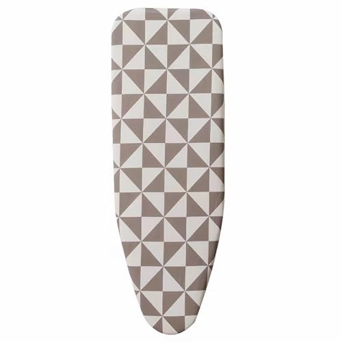Copriasse da Stiro Triangolo Marrone Fodera Copri Ferro da Stiro Riflettente al Calore per Stiratura Rapida Mollettone Copertura Copri Asse da Stiro Universale Montaggio Facile 110x33cm
