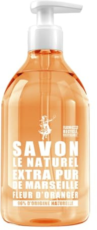 LE NATUREL – Savon Liquide Douceur Fleur d’Oranger, Parfum Frais et Apaisant (Flacon 500mL) - lot de 3 - Vendu par Lot