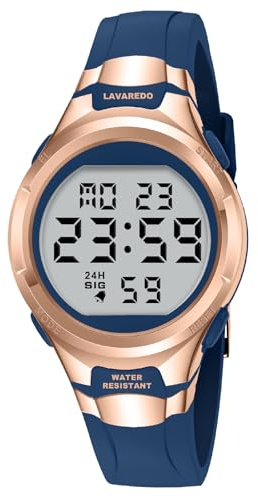 Timever Montre Digitale Femme, Étanche 3 ATM, Sport avec Bracelet Silicone