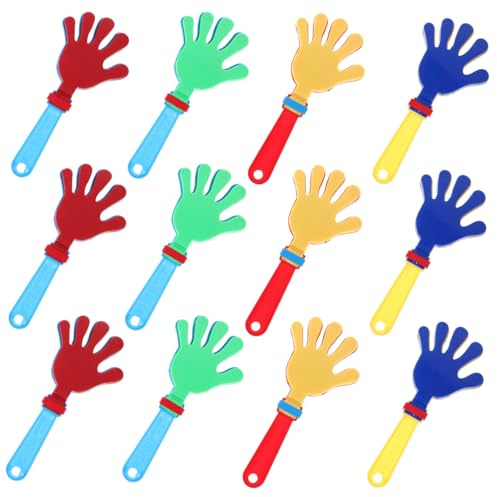 Ciieeo Matracas De Mano De Plástico Ligero 12 Piezas Colores Aleatorios Juego De Aplausos Para Niños Juguetes De Fiesta Sin Luces Para Diversión Infantil