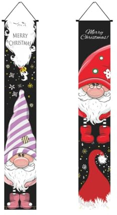 Gosera Feliz Navidad. Cuelgue Carteles Decorativos Navideños para Interiores y Exteriores, Puerta de Entrada y Garaje.