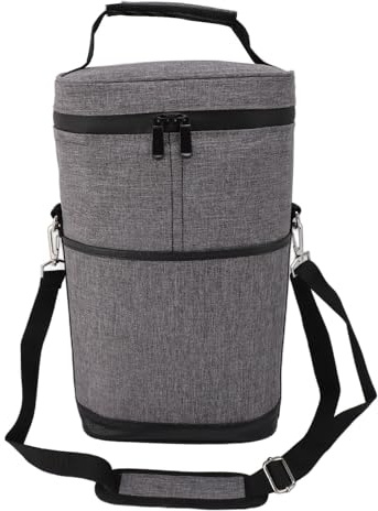 KIMISS Sac Fourre-Tout de Porte-Vin isolé pour Voyager - 2 Bouteilles de Refroidisseur à Vin Conception de Fuite - Ensembles d'accessoires de Vin (Gray)