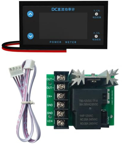 Voltmetro digitale e amperometro con LCD a 3 linee per test di potenza DC 0-500V 0-10A, compatibile con alimentazione 8-12V (doppia testa)