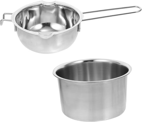 Kichvoe Olla para Baño María de Acero Inoxidable 16 Cm, Caldera Calentadora de Dulces y Cera, Olla para Derretir Chocolate y Mantequilla, Uso en Cocina y Repostería, Capacidad 600 Ml