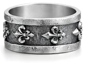 REYTEL FLEUR DE LIS Herrenring aus 925 Sterlingsilber – Lilie Symbol für Edelmut, Ehre und Treue, markanter Silberring mit plastischem Ornament und historischer Bedeutung