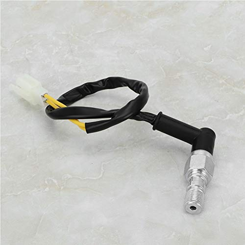 Tbest Interrupteur de Frein Hydraulique Universel pour Moto M10X1.0, Tuyau d'huile renforcé pour Feu Stop Arrière, en Alliage d'aluminium, adapté à la Plupart des Vélos (Tête courbée)