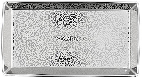 Kosmetex Kammschale Silber Shadow, Porzellan mit 18 Karat Platin versilbert, Schale Bad Accessoires, Kammschale