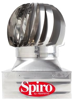 Spiro, Comignolo Eolico Base Quadrata ad Incastro, Acciaio Inox AISI 304, cm 37x37