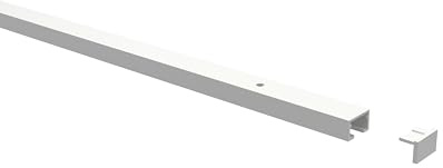 INTERDECO Gardinenschiene, Vorhangschiene und Deckenschiene 1-läufig aus Aluminium, flache Objektschiene, Weiß, vorgebohrt, zur einfachen Deckenmontage, Typ 15201100, 120 cm
