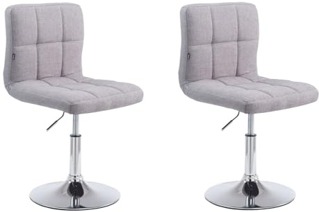 CLP Lounger-Set Palma V2 Mit Stoffbezug I 2 x Höhenverstellbarer Polsterstuhl Mit Metallgestell In Chrom-Optik Farbe grau