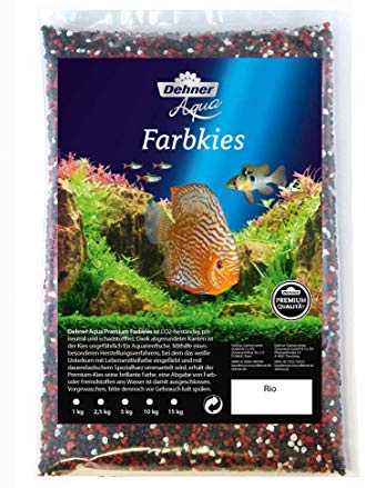 Dehner Aqua Aquarienkies Rio, Körnung 2 - 3 mm, 5 kg, rot/schwarz/weiß
