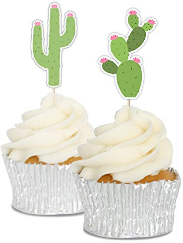 Cactus Cupcake Toppers 12/pk - Cake Decorations - Picks - Pic
