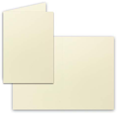 25 Faltkarten B6 - Vanille - PREMIUM QUALITÄT - 11,5 x 17 cm - sehr formstabil - für Drucker geeignet! - Qualitätsmarke: NEUSER FarbenFroh