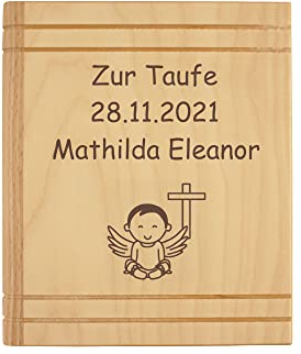 Spardose mit Gravur - als Geschenk zur Taufe, Kommunion, Konfirmation, Firmung - personalisiert mit Name, Datum, Motiv, Sprüchen oder Widmungen