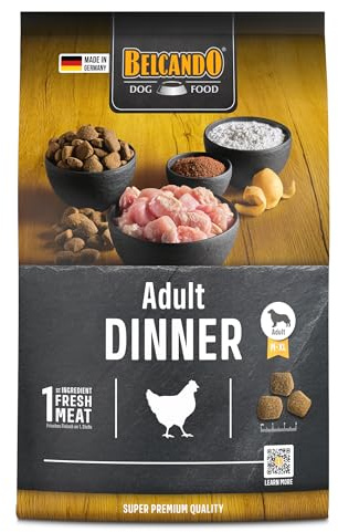 BELCANDO Adult Dinner [4 kg] Nourriture sèche pour chiens | Aliment complet pour chiens adultes de toutes races à partir de 1 an