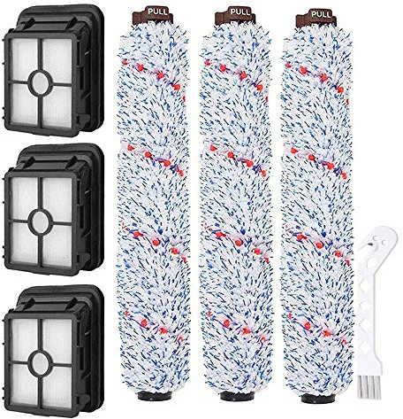 Für Bissell CrossWave Staubsauger 3er Pack Mehrflächenbürstenrolle 1868 + 3er Pack Vakuumfilter 1866 + 1 saubere Bürste, vergleiche Teil 1608683, 160-8683, 1608684 | 3er Pack Mehrflächenbürstenrolle 1868 + 3er Pack HEPA Filter 1866 + Bürste, Vergleiche Teil 1608683 160-8683 1608684