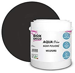 BOX DECO COULEURS Aqua Déco Wandfarbe aus Acryl in Velours-Optik, 2,5 l, Schwarz
