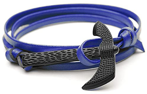 HCMA Vintage Ax Viking Bracelet Antique Black Hatchet Handmade Braided Multi-layer Leather Bracelet For Male Jewelry Gift