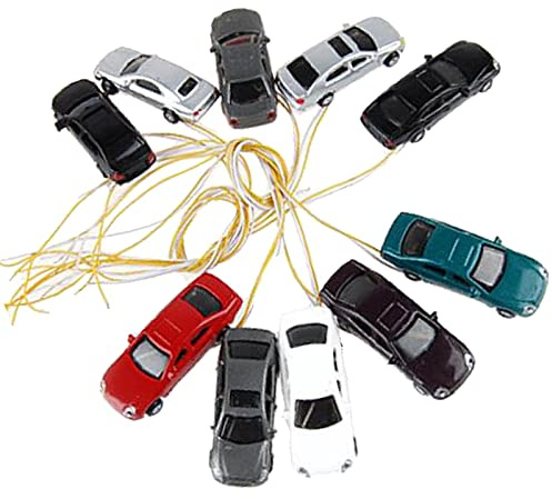 Amagogo 10x 9 12V Modellauto beleuchtet h0 automodelle 1: 150 LED-Beleuchtung Fahrzeugmodell Miniaturmodell Parkgelände Straßenaufteilung Zubehör