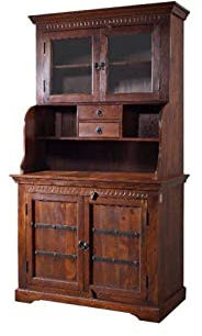MASSIVMOEBEL24.DE | Oxford Buffet Akazie 106x60x196, Farbe:Dunkelbraun lackiert, Größe:106x60x196 cm (BxTxH)