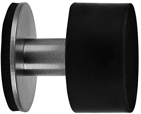 SOTECH Türstopper HEKTOR Ø 40 mm H: 40 mm Edelstahl/schwarz Wandtürstopper Anschlagpuffer Türanschlagpuffer Anschlagschutz Türpuffer Türdämpfer selbstklebend ohne Bohren