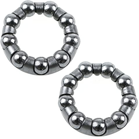 LUORNG Bike Ball Crank Bearing 2PCS 1/4 inch x 9 Balls Stainless Steel Bike Axle Wheel Ball Frame Bearing, Bicycle Ball Bearings Retainer