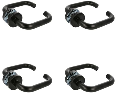 Amig - Set di maniglie con rosetta interna per porte | Mod. 3RX | Ø53 mm | Quadretto da 8 mm | Design elegante e semplice | Acciaio inossidabile nero