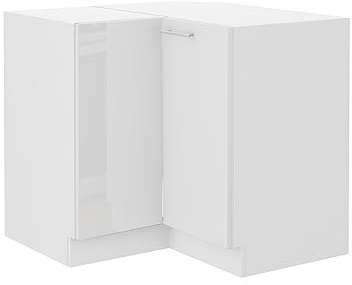 Kuechen-preisbombe Eckunterschrank 90x90 Lara Weiß Hochglanz Küchenzeile Küchenblock Küche