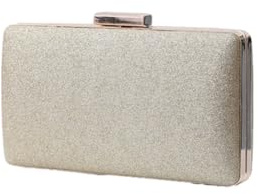 Hixingo Bolsos Fiesta para Mujer, Elegante Bolsos de Mano Clutch Bolso de Noche, Brillante Novia Monedero del Banquete de Boda para Cumpleaños Bolsas de Embrague (Oro,17.5x9x5cm)