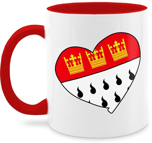 Tasse Tassen 325ml - Karneval & Fasching - Köln Wappen Herz I Geschenk für Köln Fans - 325 ml - Rot - karnevalstasse fasching- koln faschingstasse carnevale kölle fasnetbecher karnevals koeln