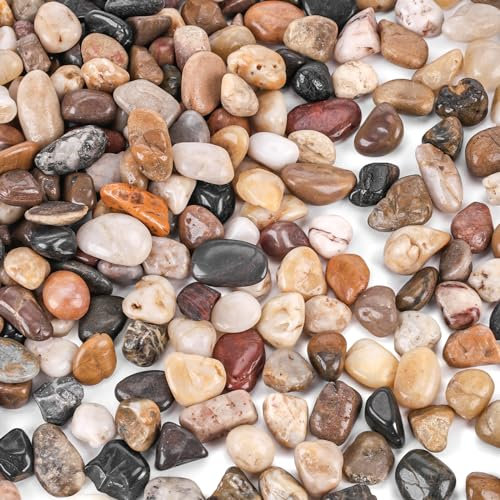 VGOODALL Mixed Colour Pebbles, 2Lb/900g Natural Decorative Stones for Gardens, Walls, Indoor/Outdoor Decorative Rocks