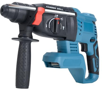 Umelee Akku Bohrhammer 18V, 4500 U/min Universal Hammer, Bürstenloser Schlagbohrmaschine, Kompatibel mit Ma-ki-ta 18 V, ohne Akku & Bohrer